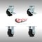 Service Caster 4 Inch SS Polyolefin Caster Set with Roller Bearings 2 Brakes 2 Rigid SCC SCC-SS30S420-POR-TLB-2-R-2 - alternate 3